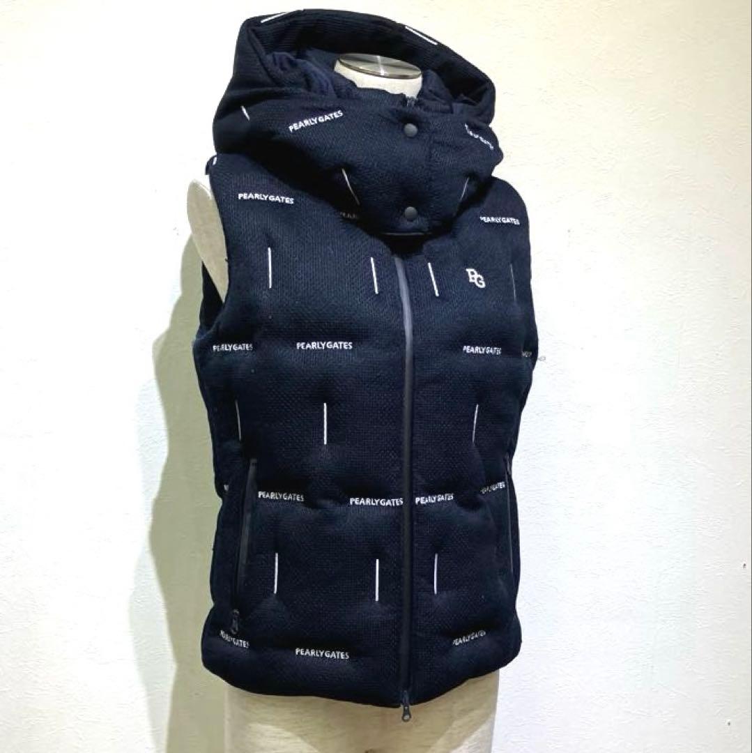 BAN 　PEARLY GATES フード付きベスト サイズ0 ロゴ刺繍