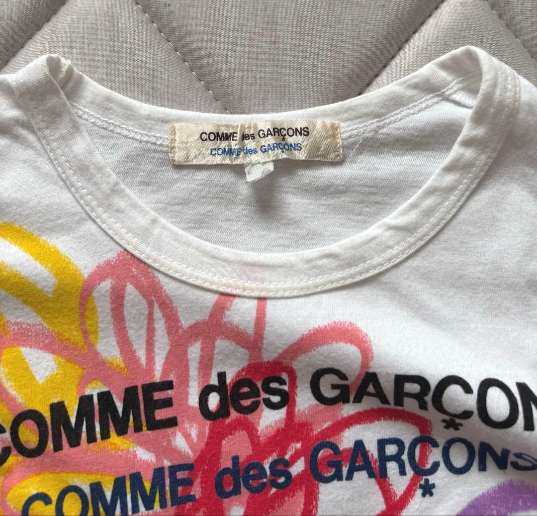 COMME des GARCONS 半袖Tシャツ 花柄　手書き風　フラワーT