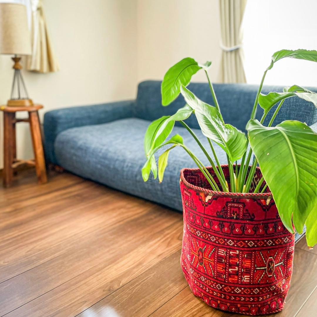 希少　キリムバスケット　キリムラグ　ポット　鉢カバー　観葉植物