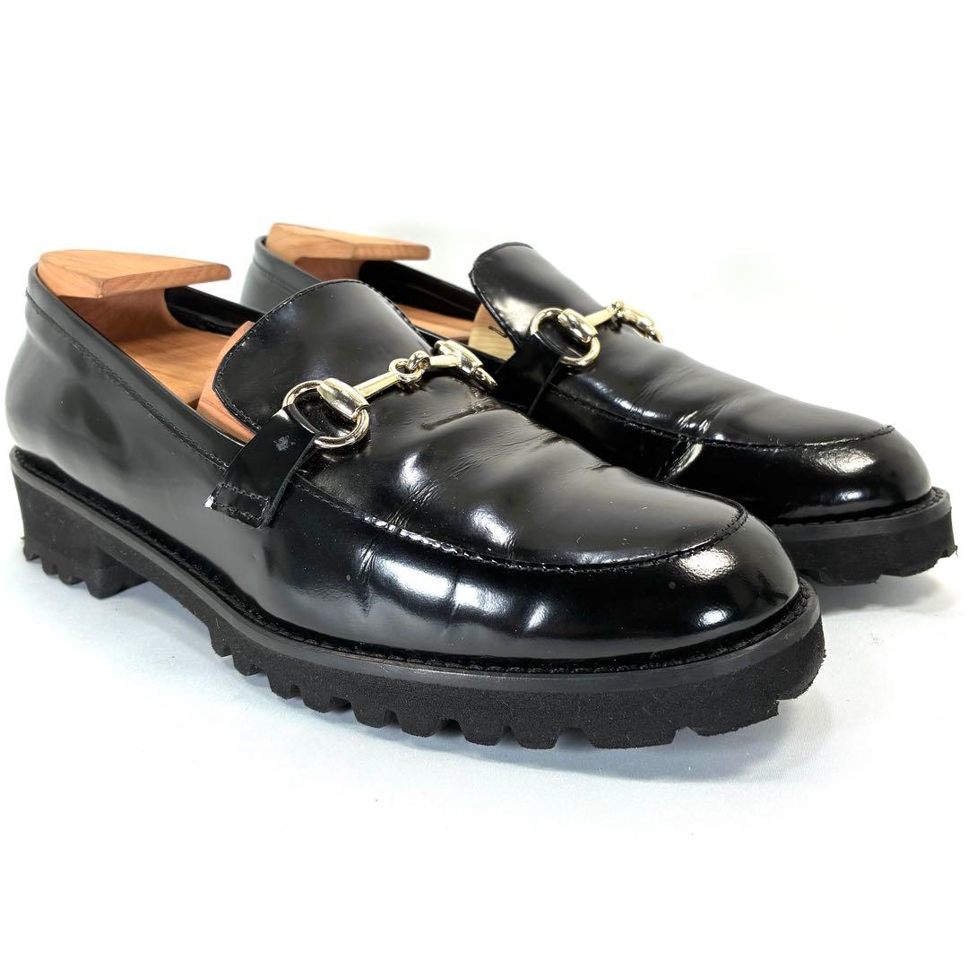 【美品級】FABIO RUSCONI ビットローファー タンクソール ブラック