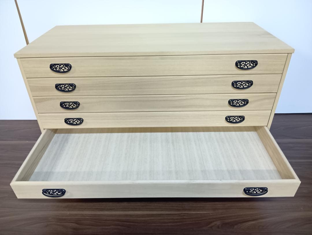 桐たんす　６段　桐天然木・桐化粧合板　とのこ仕上げ　衣装ケース　収納　着物