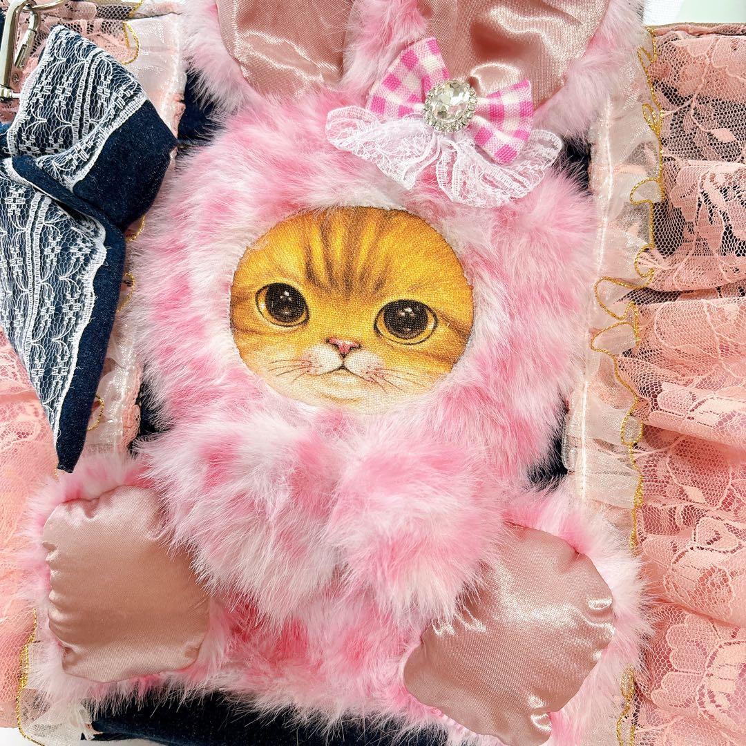 カ*ミ様 コヤンイサムチョン　バック　ピンクレオ×こいんちゃん　デニムリメイク