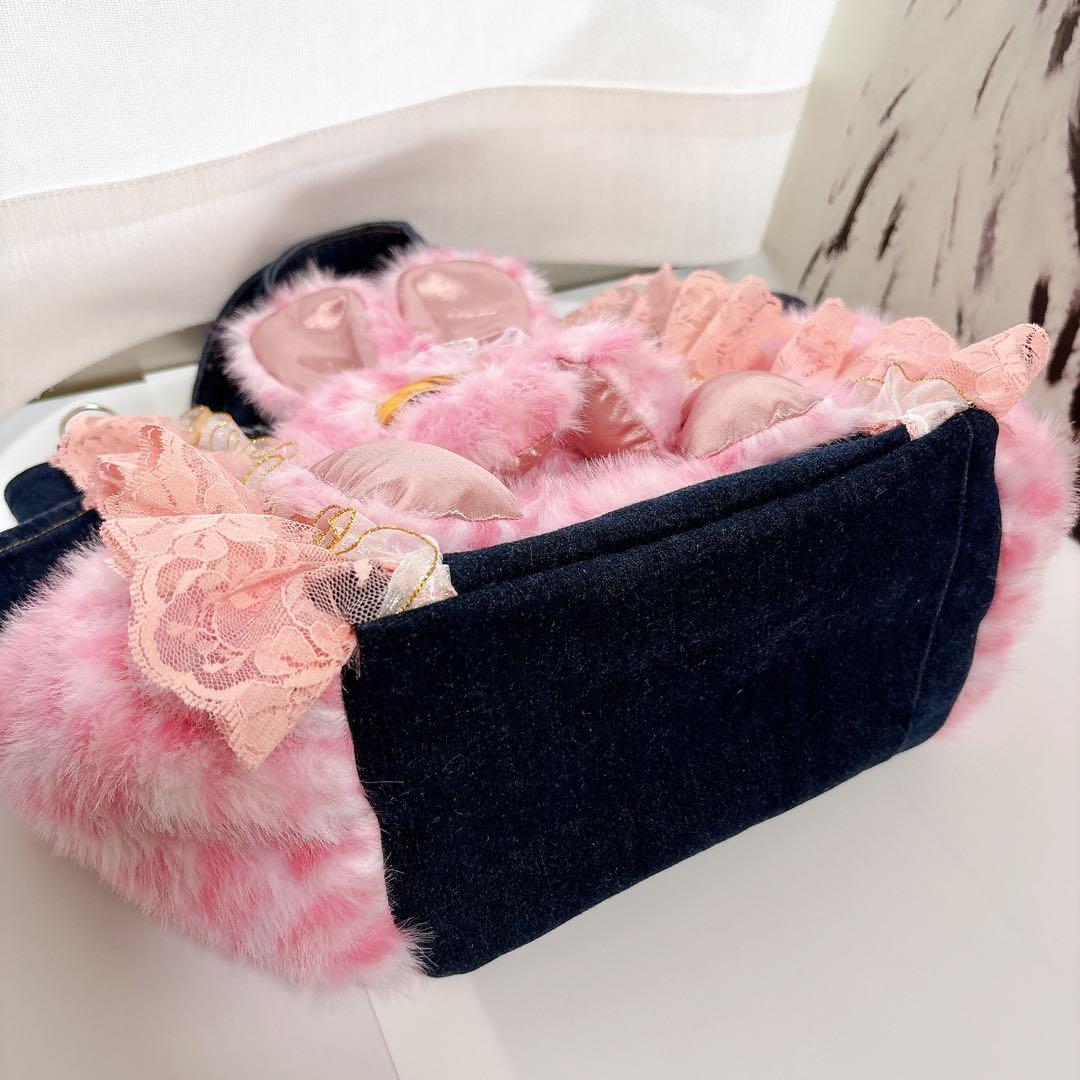 カ*ミ様 コヤンイサムチョン　バック　ピンクレオ×こいんちゃん　デニムリメイク