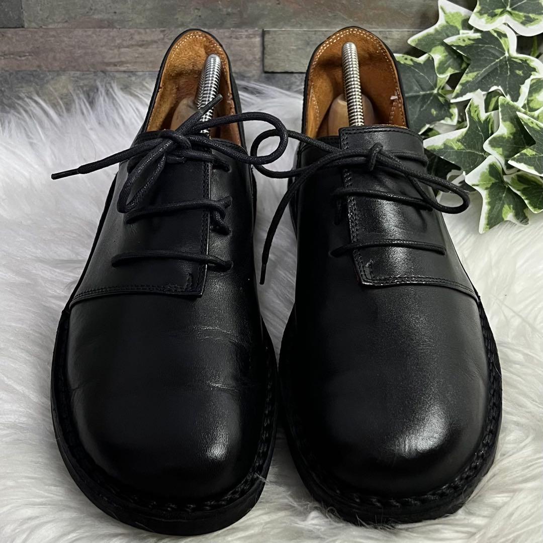 美品　トリッペン　ハーフェル レースアップシューズ　ブラック　レザー