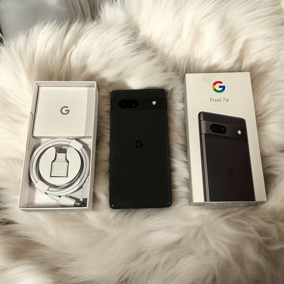 【美品】Google Pixel 7a 黒 充電ケーブル付き 付属品あり