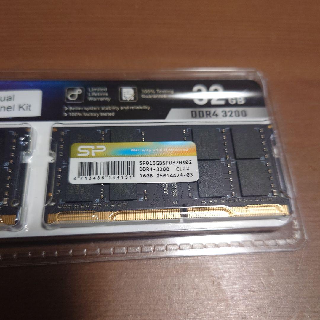SP 32GB DDR4 3200MHz メモリー デュアルチャンネルキット