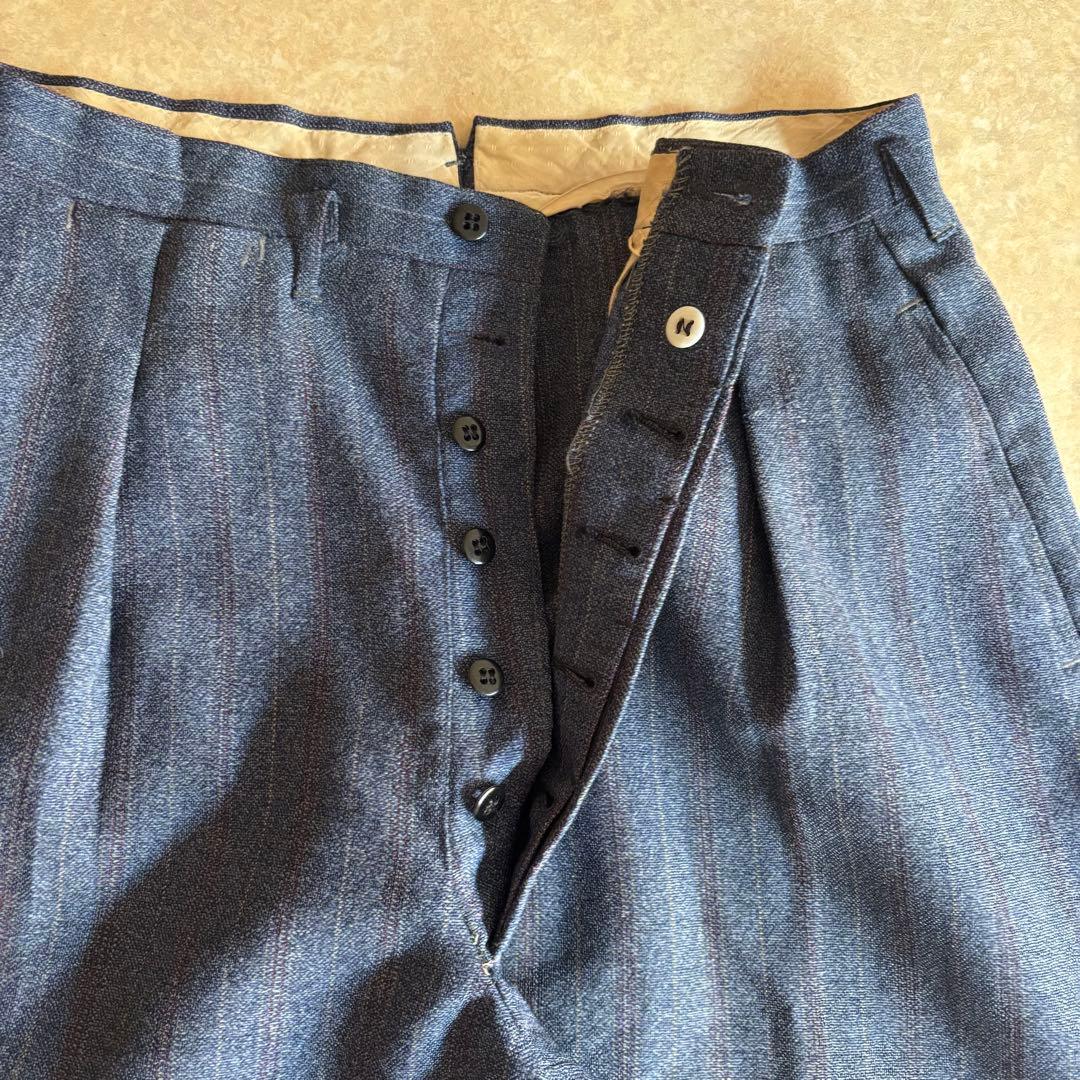 50s 60s ウールスラックス　ストライプ　極太