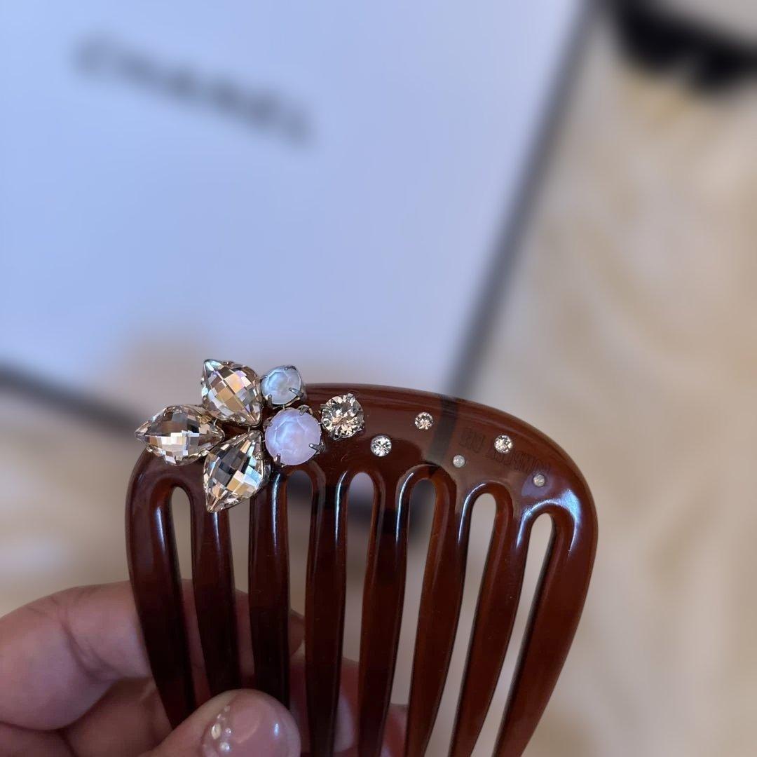 ◇美品◇COMPLEX BIZ ブラウン コーム クリスタル付き