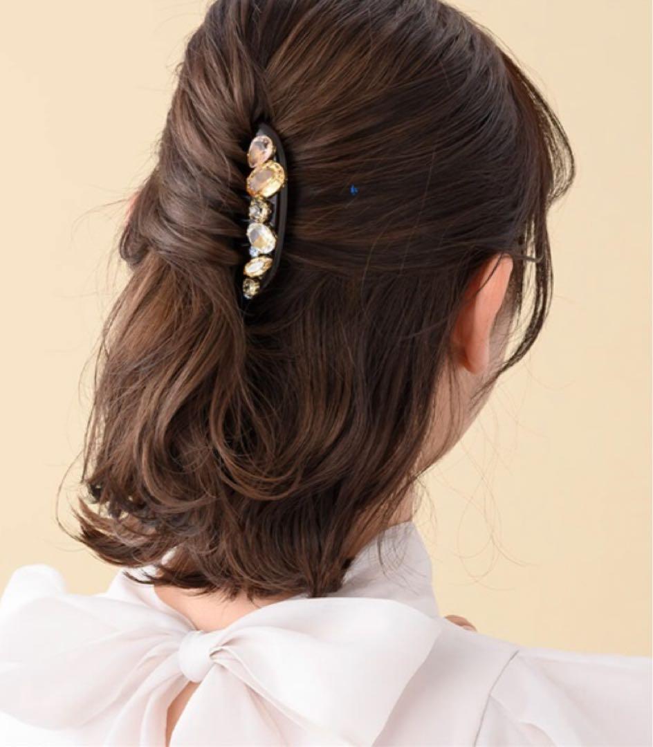 ◇美品◇COMPLEX BIZ ブラウン コーム クリスタル付き