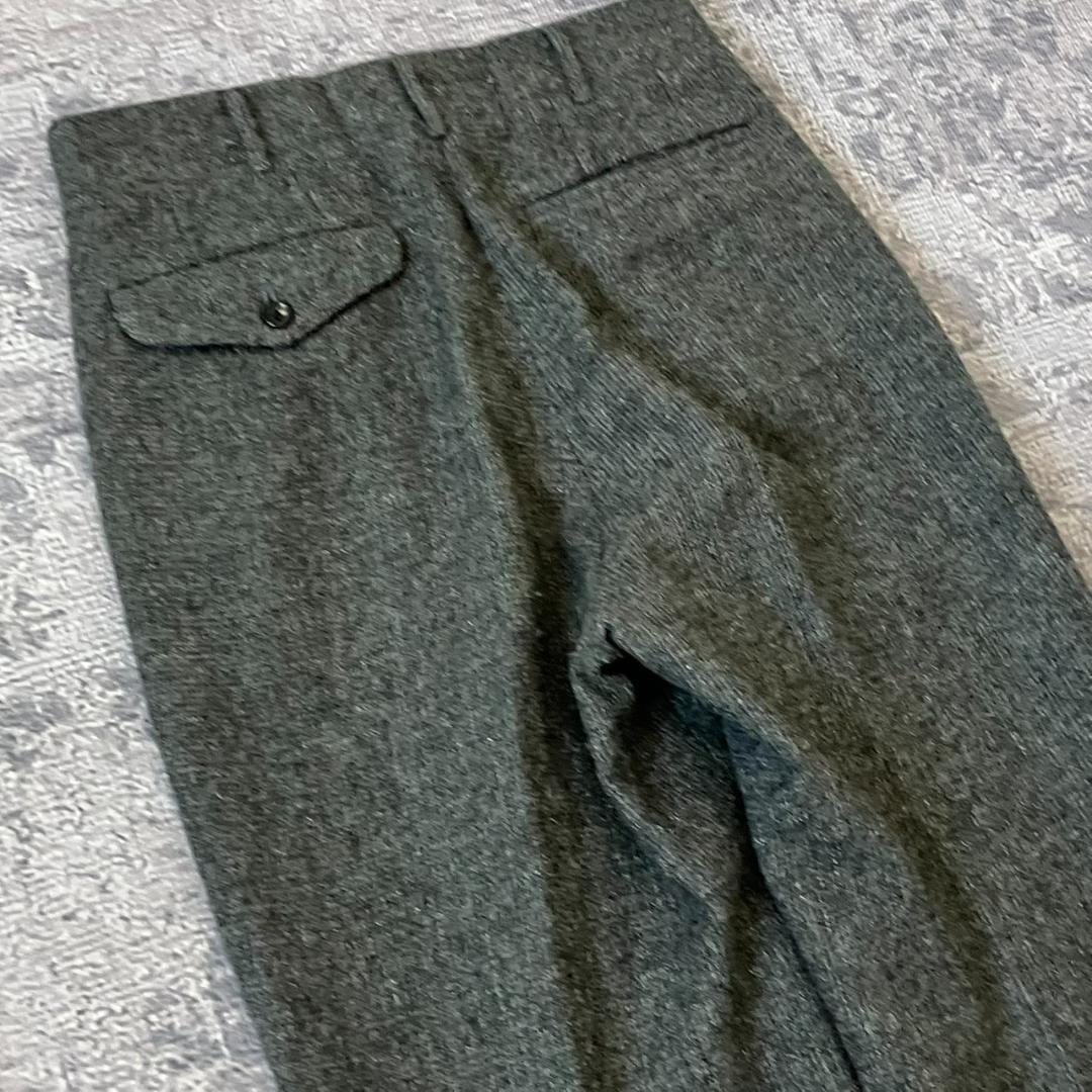 【デカオム】コムデギャルソンオム スラックス ツイード ワイド グレー 80S