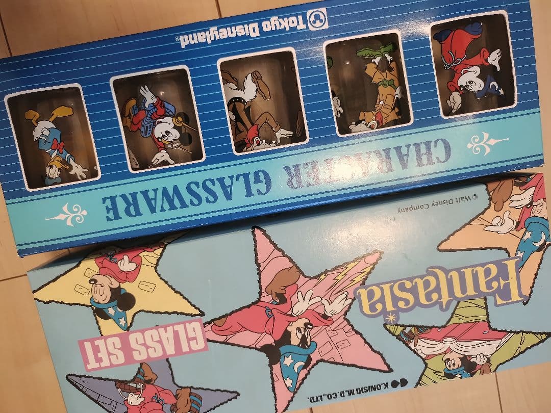 超希少！初期！未使用！当時物！東京ディズニーランド ファンタジアグラスセット 他