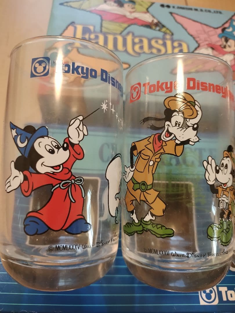 超希少！初期！未使用！当時物！東京ディズニーランド ファンタジアグラスセット 他
