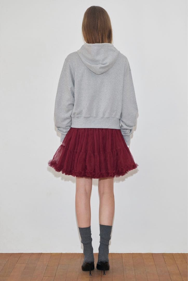 【Blue】SINOON Rose Frill Hoodie Zipup