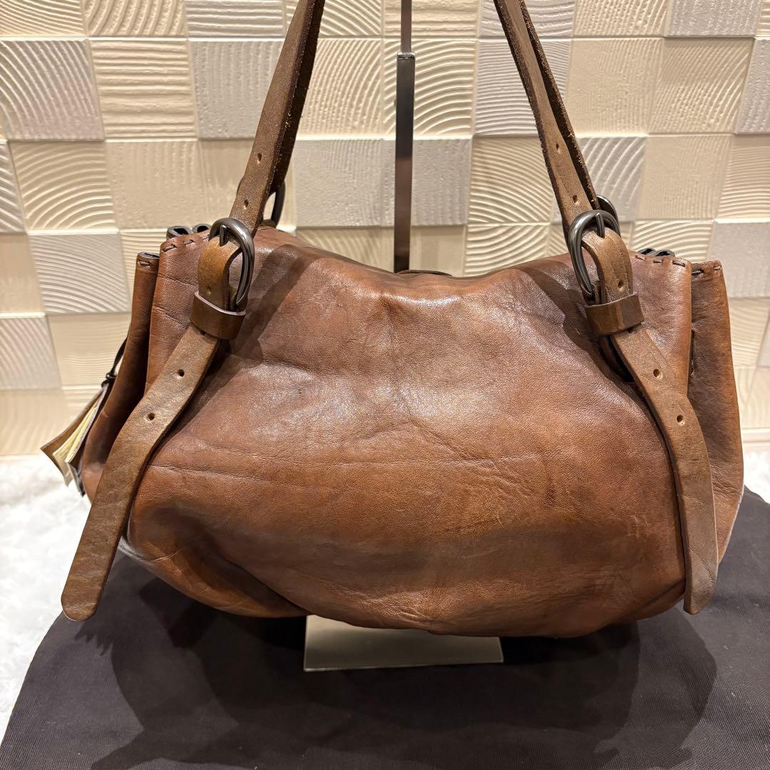 【希少】エンリーベグリン ショルダーバッグ　オールレザー 2way オミノ刺繍