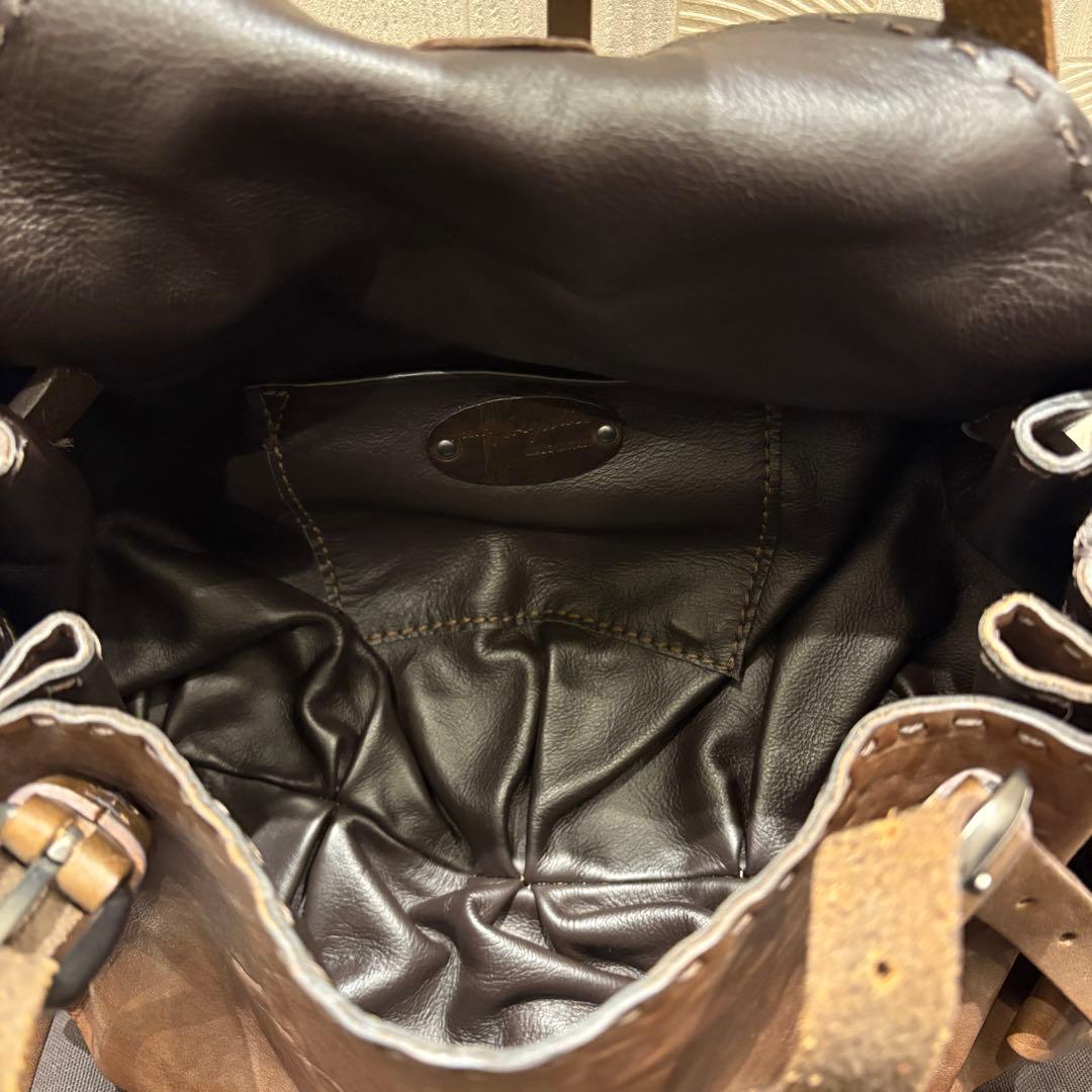 【希少】エンリーベグリン ショルダーバッグ　オールレザー 2way オミノ刺繍