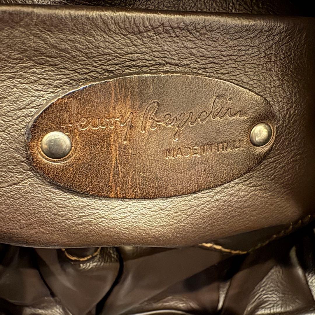 【希少】エンリーベグリン ショルダーバッグ　オールレザー 2way オミノ刺繍