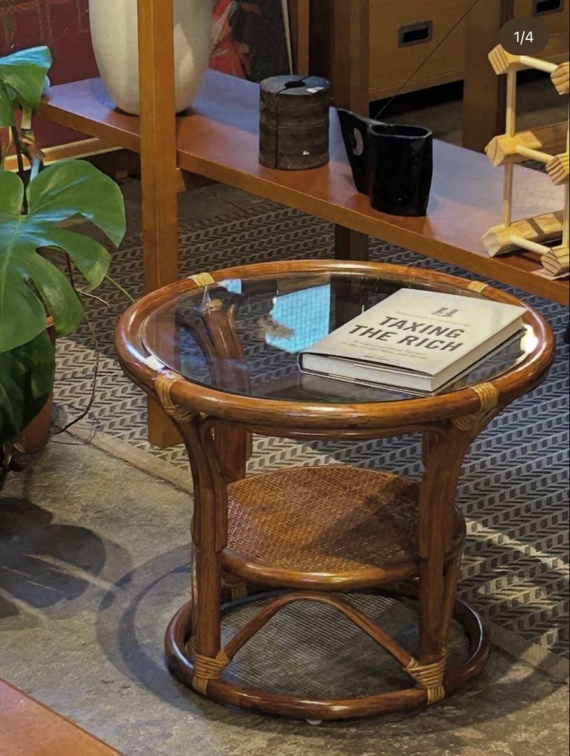 ラタン製サークルテーブル