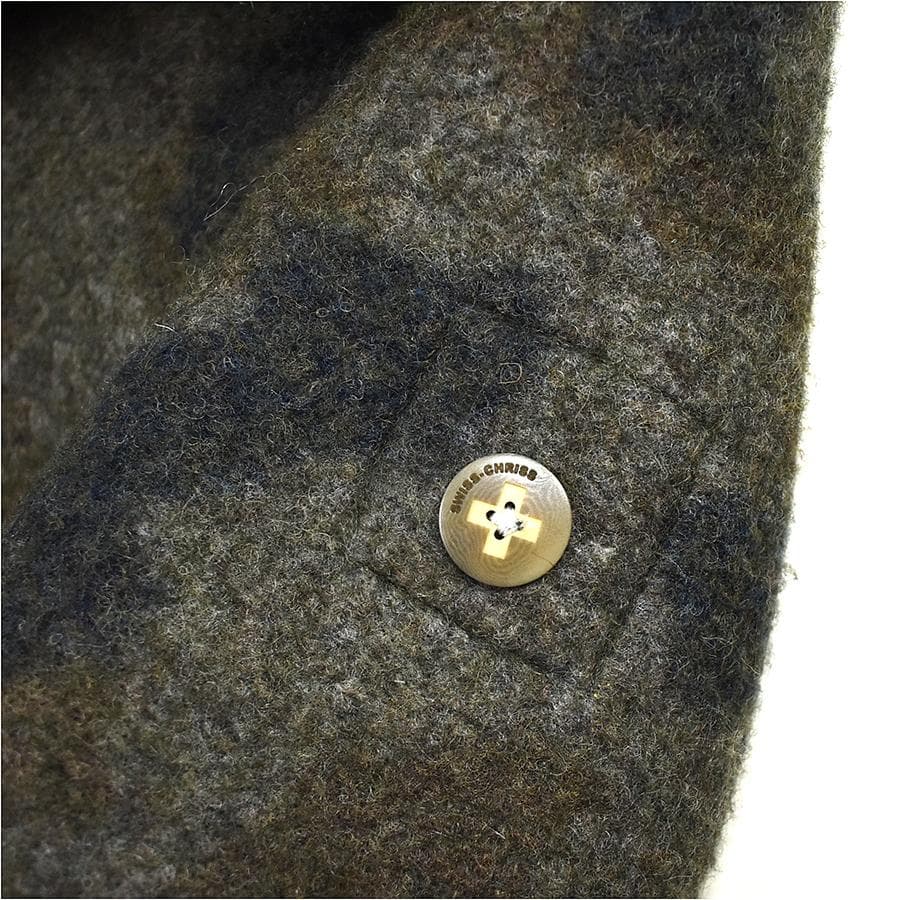 定７万 美品 イタリア製 スイスクリス 圧縮ウール モッズコート M-51 迷彩