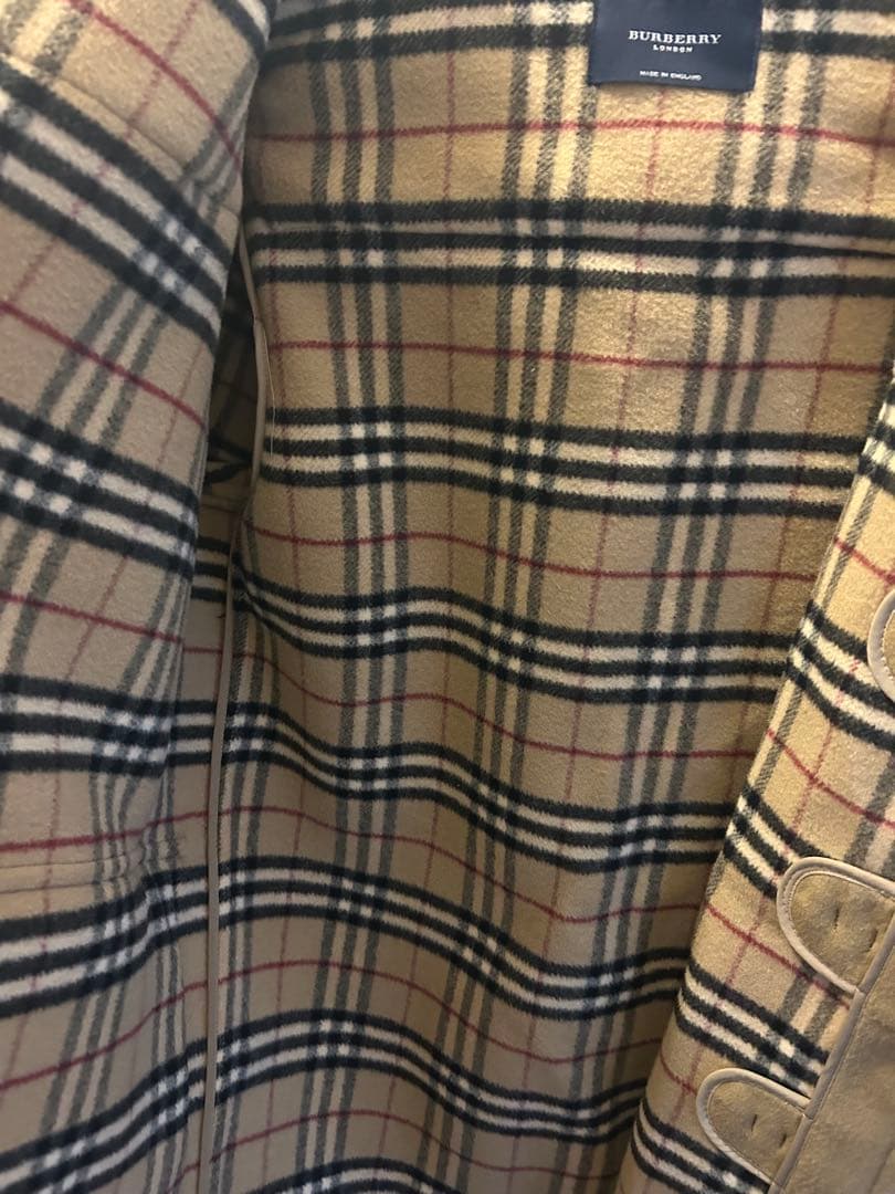 イングランド製BURBERRYベージュダッフルコート フード付き