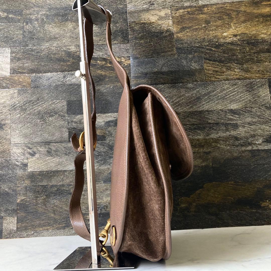 [希少] GUCCI オールドグッチ ボディバッグ ホースビット ブラウン