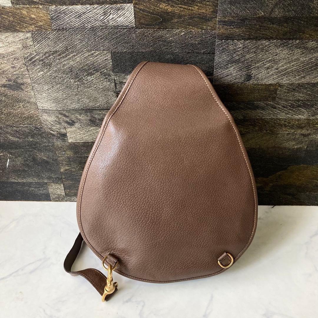 [希少] GUCCI オールドグッチ ボディバッグ ホースビット ブラウン