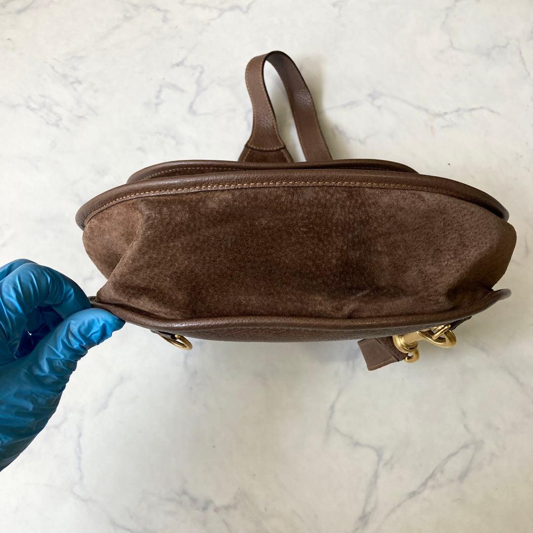 [希少] GUCCI オールドグッチ ボディバッグ ホースビット ブラウン