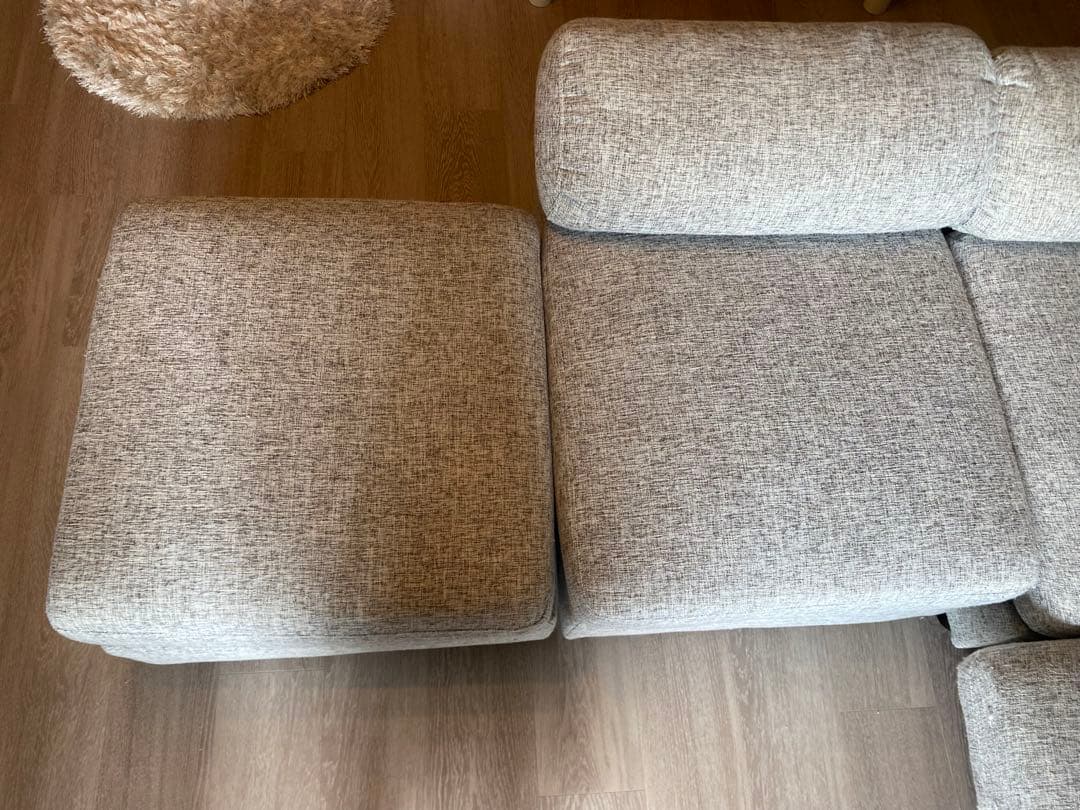 グレー L字型ソファ ファブリック