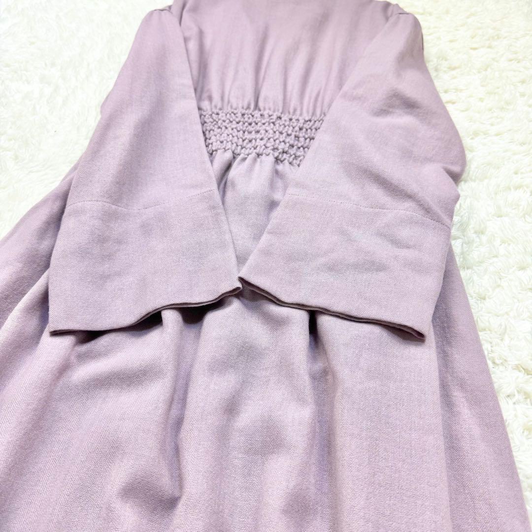 美品✨ エブール ウエストシェイプロングワンピース 長袖 ウール100% 36