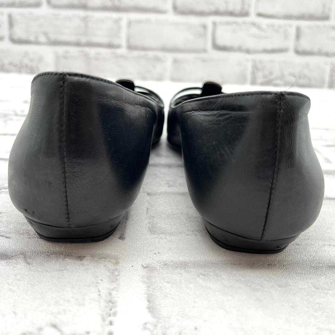 PRADA プラダ フラットシューズ パンプス ポインテッドトゥ 黒 23.5㎝