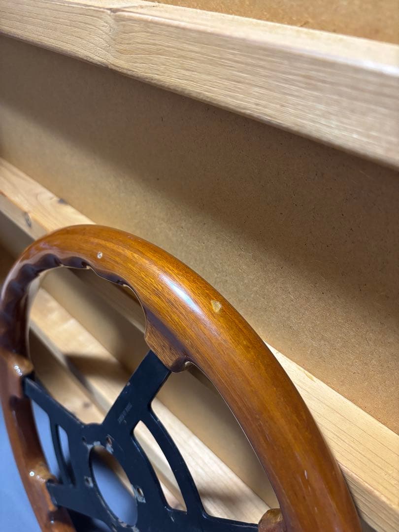 ウッドステアリング　イタリア製メーカー不明　当時物