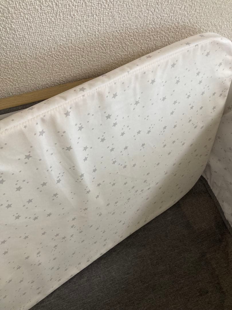 美品AORTD ポータブルベビーベッド HZDMJ グレー 星柄マットレス付き