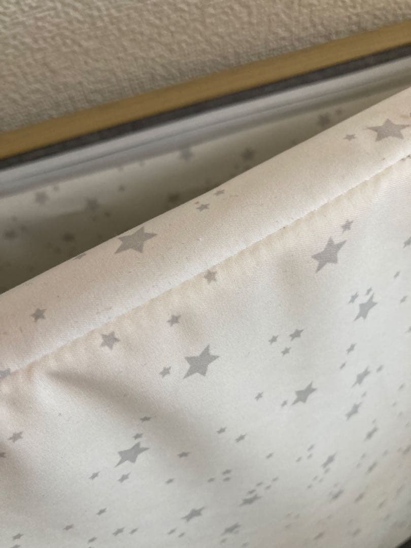 美品AORTD ポータブルベビーベッド HZDMJ グレー 星柄マットレス付き