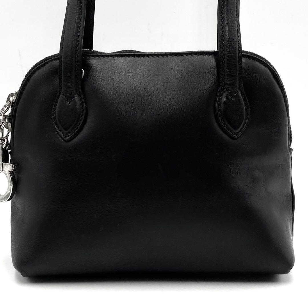 美品● フェラガモ ハンドバッグ ガンチーニ 金具 ブラック レザー