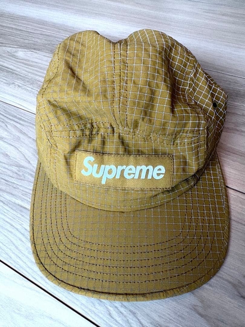 【美品】Supreme Camp Cap gold