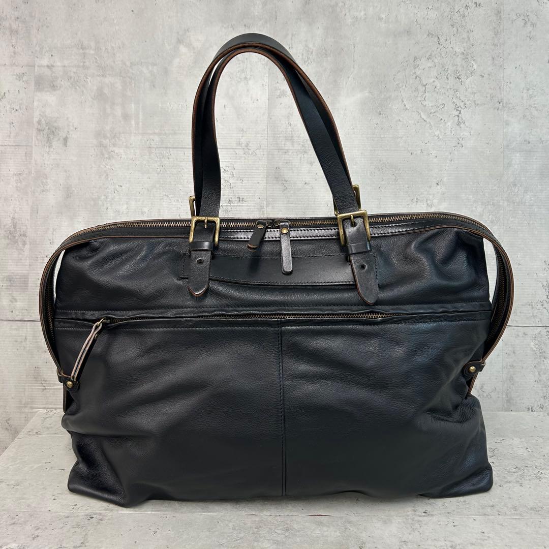 PIC HALEINE ボストンバッグ 牛革 ヌメ革 レザー ブラック