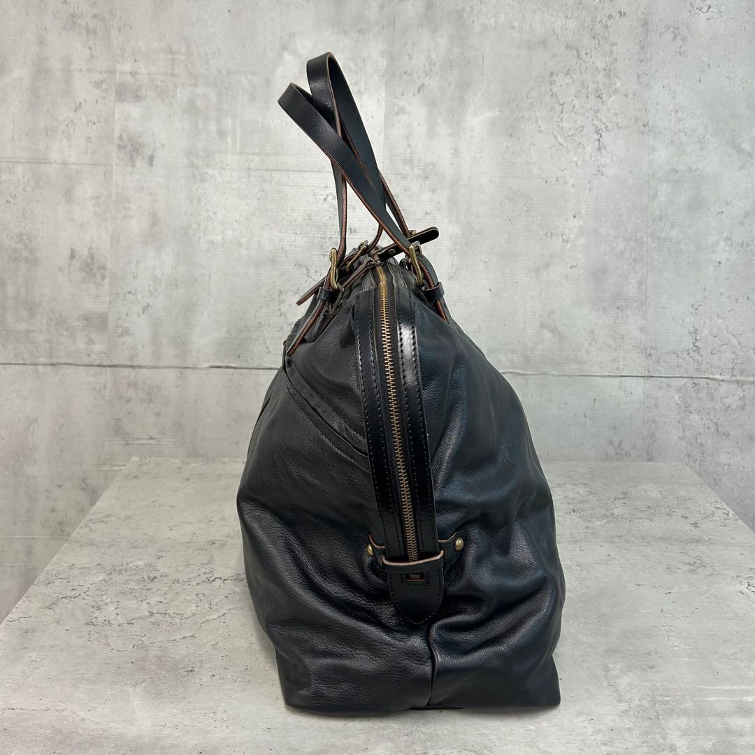 PIC HALEINE ボストンバッグ 牛革 ヌメ革 レザー ブラック