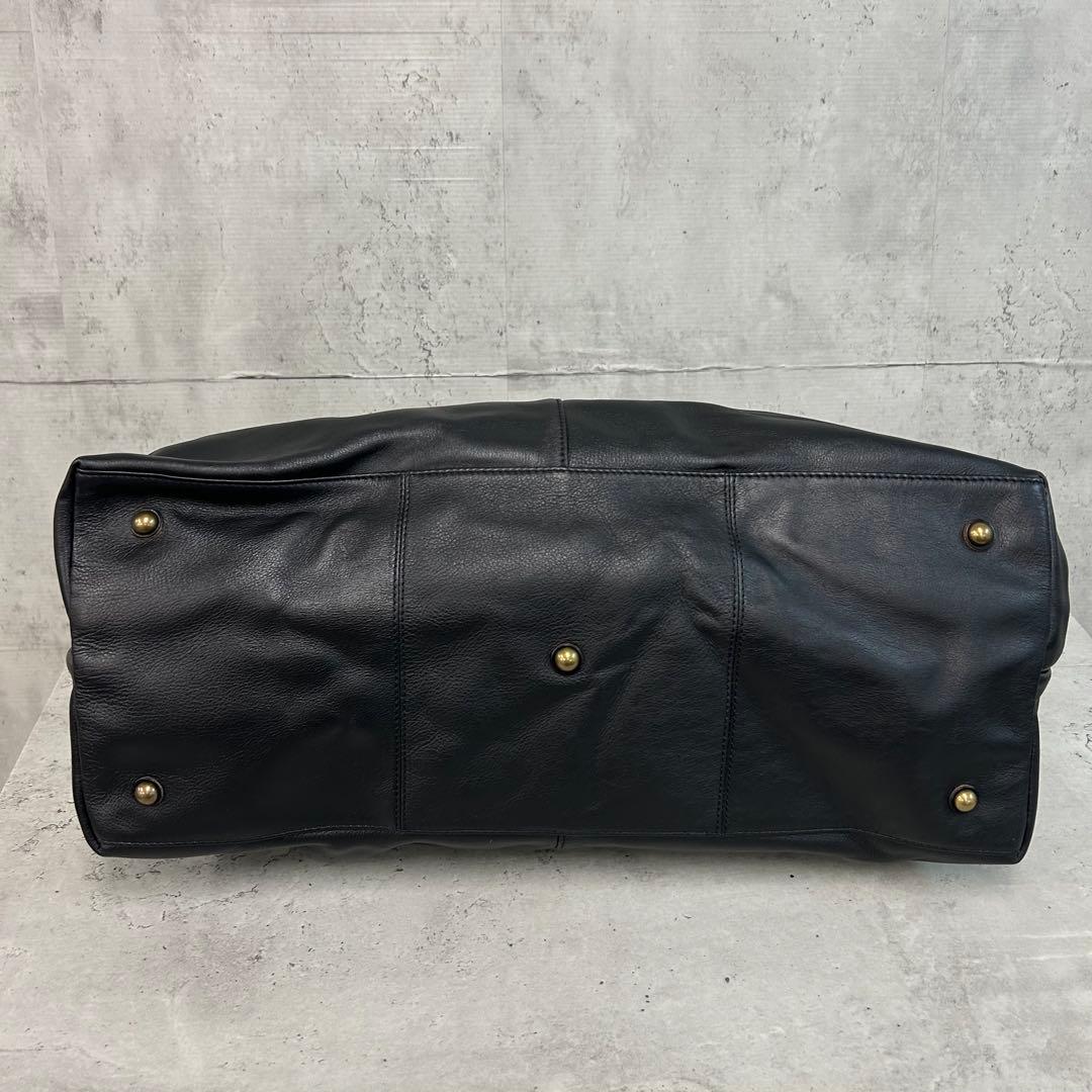 PIC HALEINE ボストンバッグ 牛革 ヌメ革 レザー ブラック