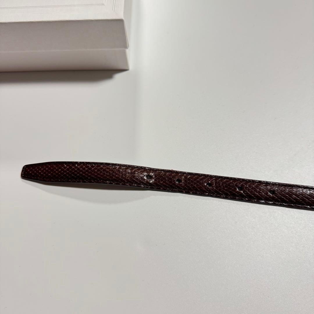 セリーヌ パイソンレザーベルト ブラウン 75