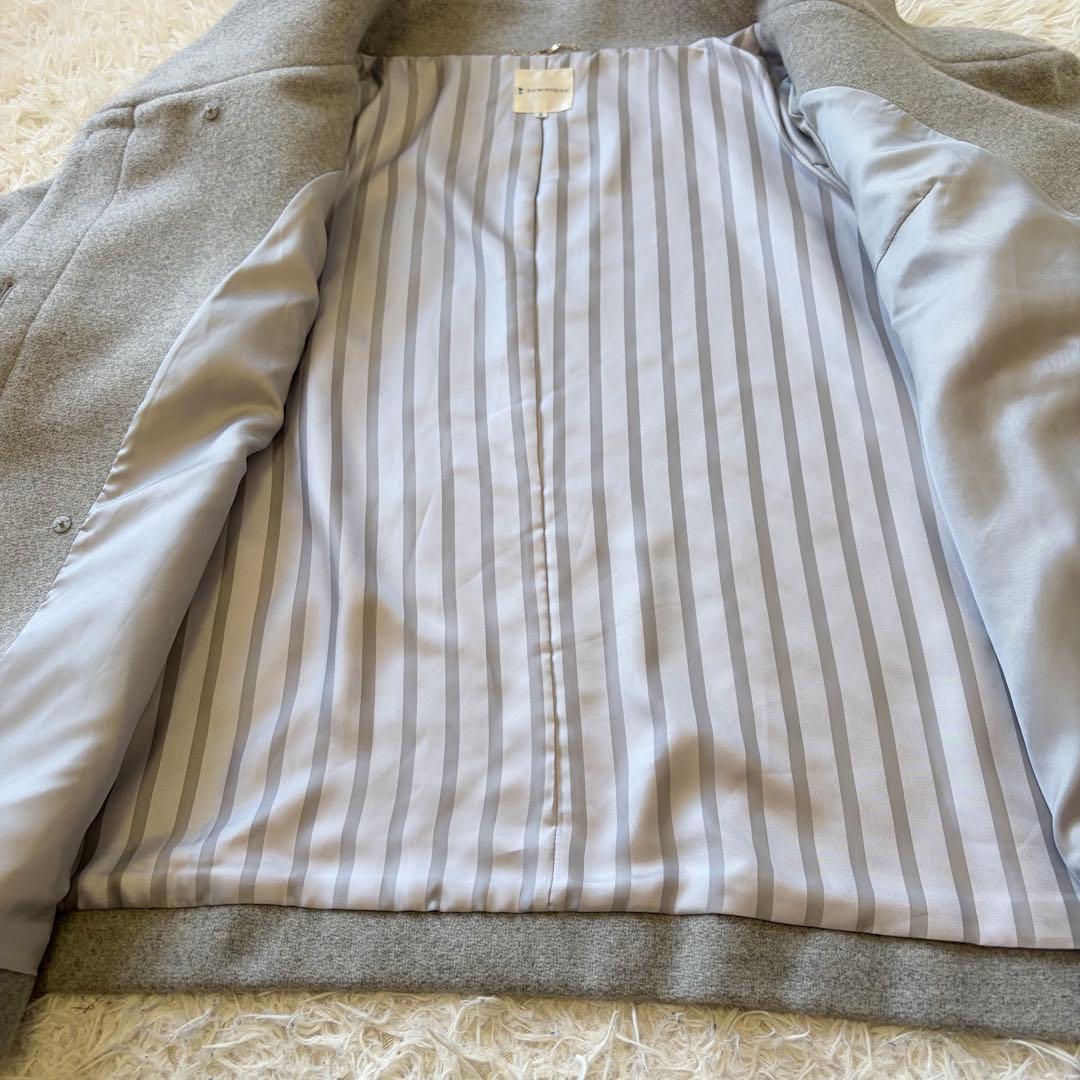 組曲　スタンドカラー ウール ミドルコート　大きいサイズ　4L 5L