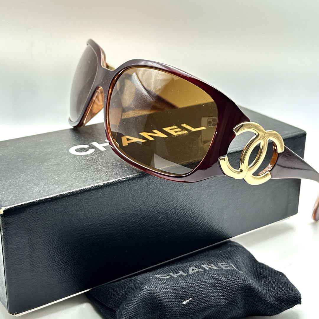 CHANEL シャネル ココマーク サングラス 6014 ブラウン ゴールド金具
