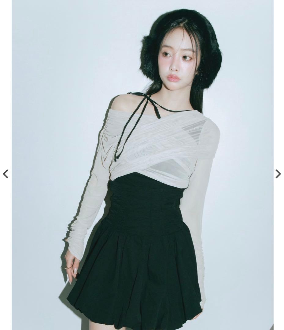 トップス crayme Hagoromo Tulle Tops black