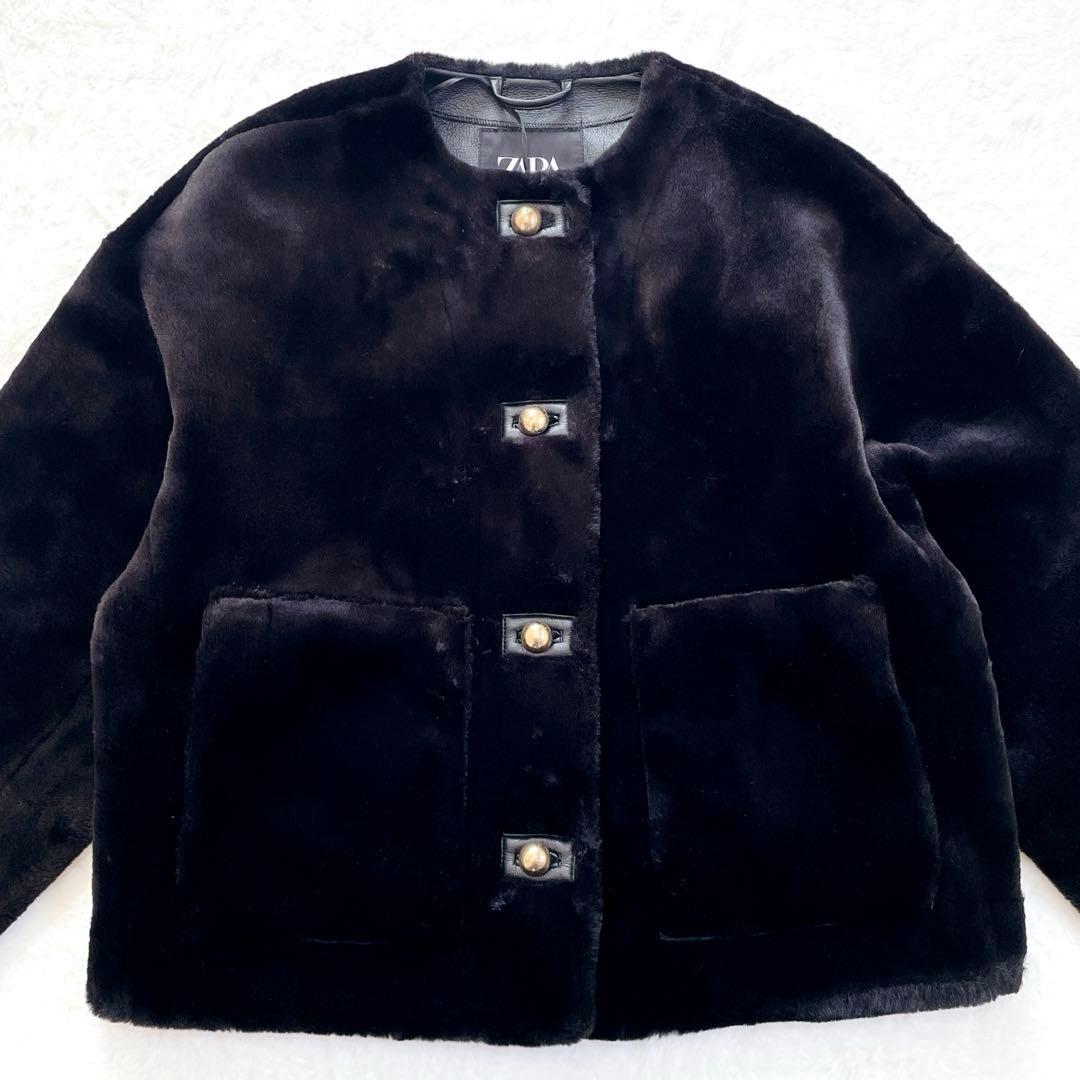 ZARA ザラ　フェイクファージャケット　金ボタン　ZW コレクション