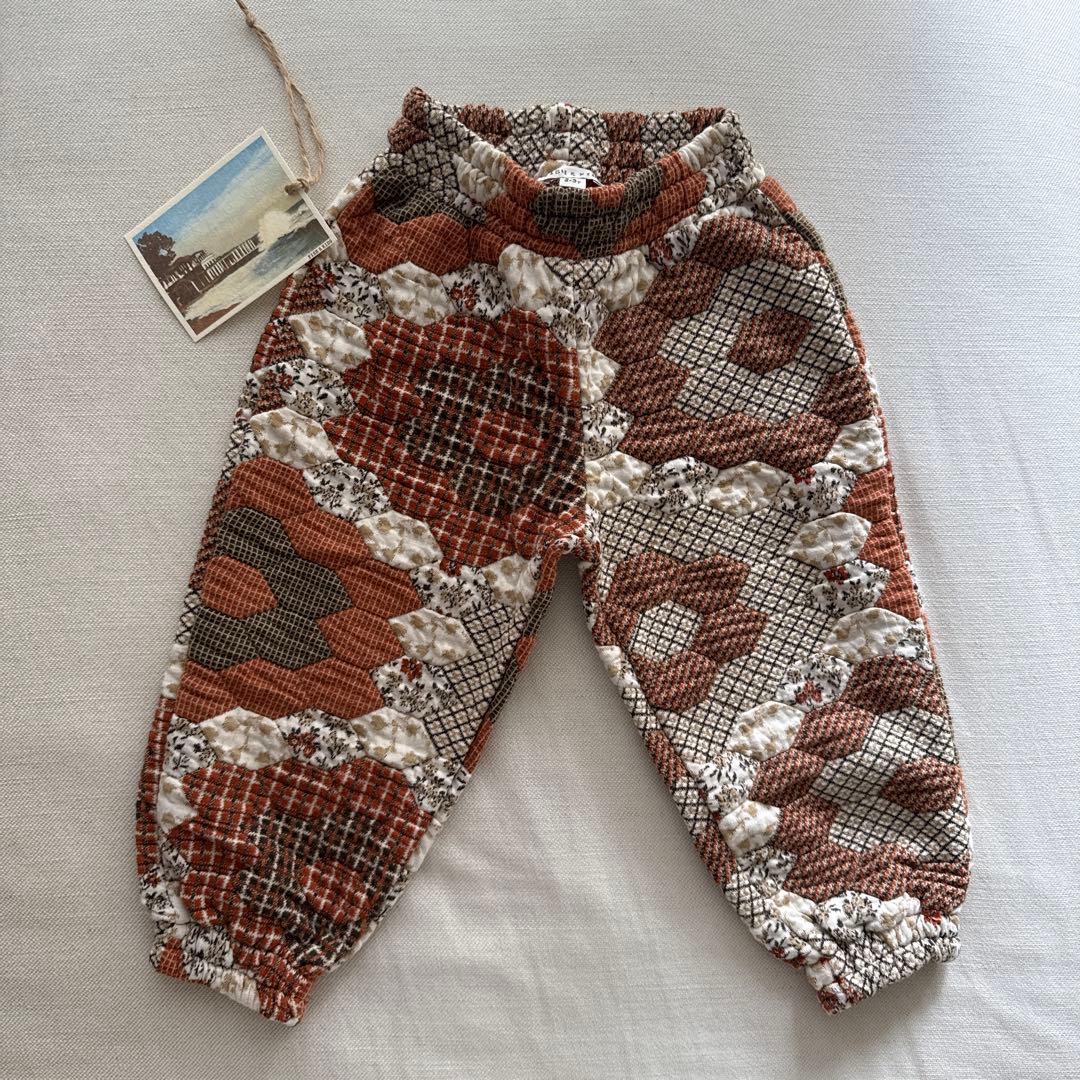 fish and kids パッチワークジャガードパンツ