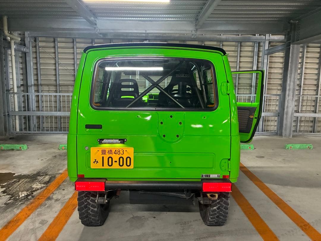 ジムニー　JA11改18万キロ　カワサキグリーン全塗装　5速MT 二名乗車公認