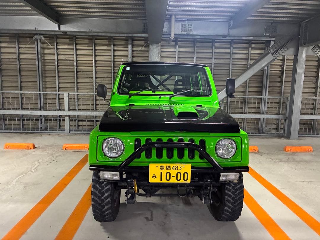 ジムニー　JA11改18万キロ　カワサキグリーン全塗装　5速MT 二名乗車公認