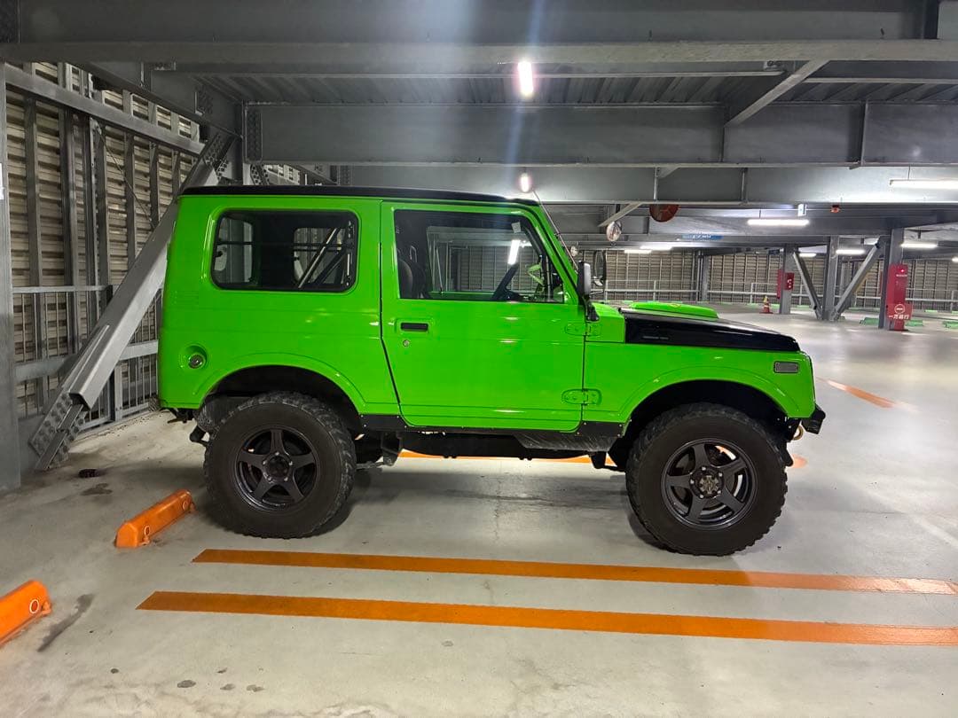 ジムニー　JA11改18万キロ　カワサキグリーン全塗装　5速MT 二名乗車公認