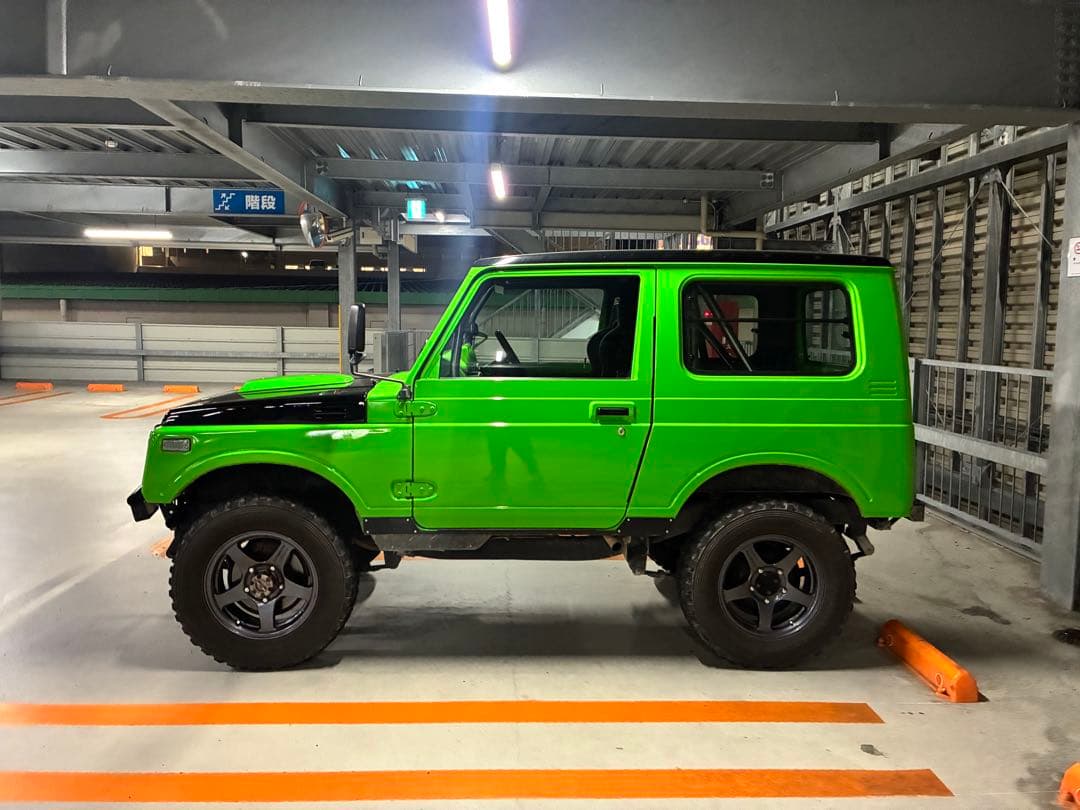 ジムニー　JA11改18万キロ　カワサキグリーン全塗装　5速MT 二名乗車公認