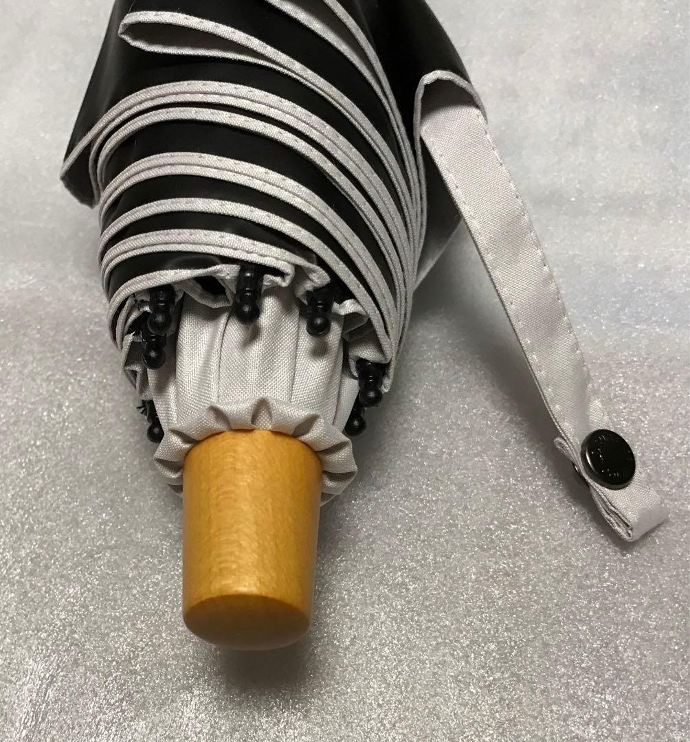 サンバリア100　2段折　キューブ　グレー　木ストレート手元