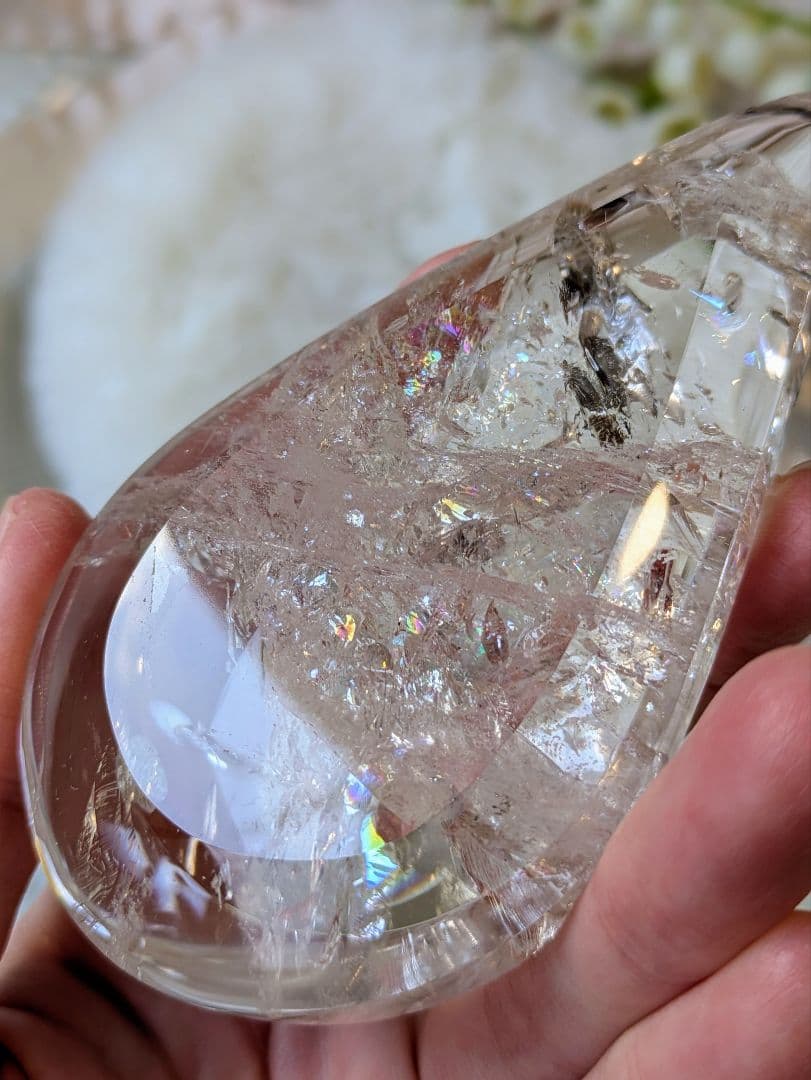 高品質　♡ピンクアゼツライト（通称） ピンククリアクォーツ♡ 　雫　虹