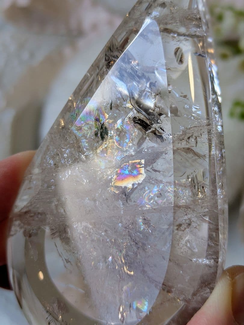 高品質　♡ピンクアゼツライト（通称） ピンククリアクォーツ♡ 　雫　虹